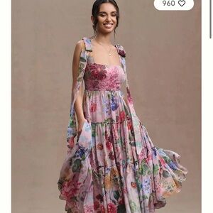 Anthropologie BHLDN Isabella Floral Sleeveless Maxi Dress 🌸